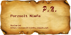 Porzsolt Nimfa névjegykártya